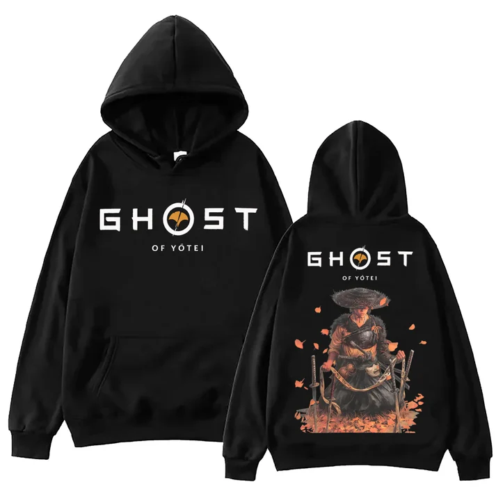 Ghost of Yotei Atsu Sakai Clan Black Hoodie — Premium Streetwear by Huzi Style